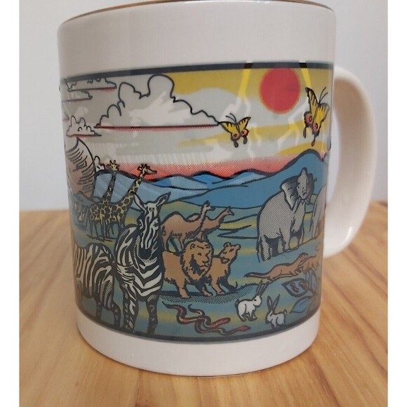 Noah's Ark WonderMug Heat Changing Coffee Mug ferret lions zebra rainbow bunnies - Picture 9 of 11